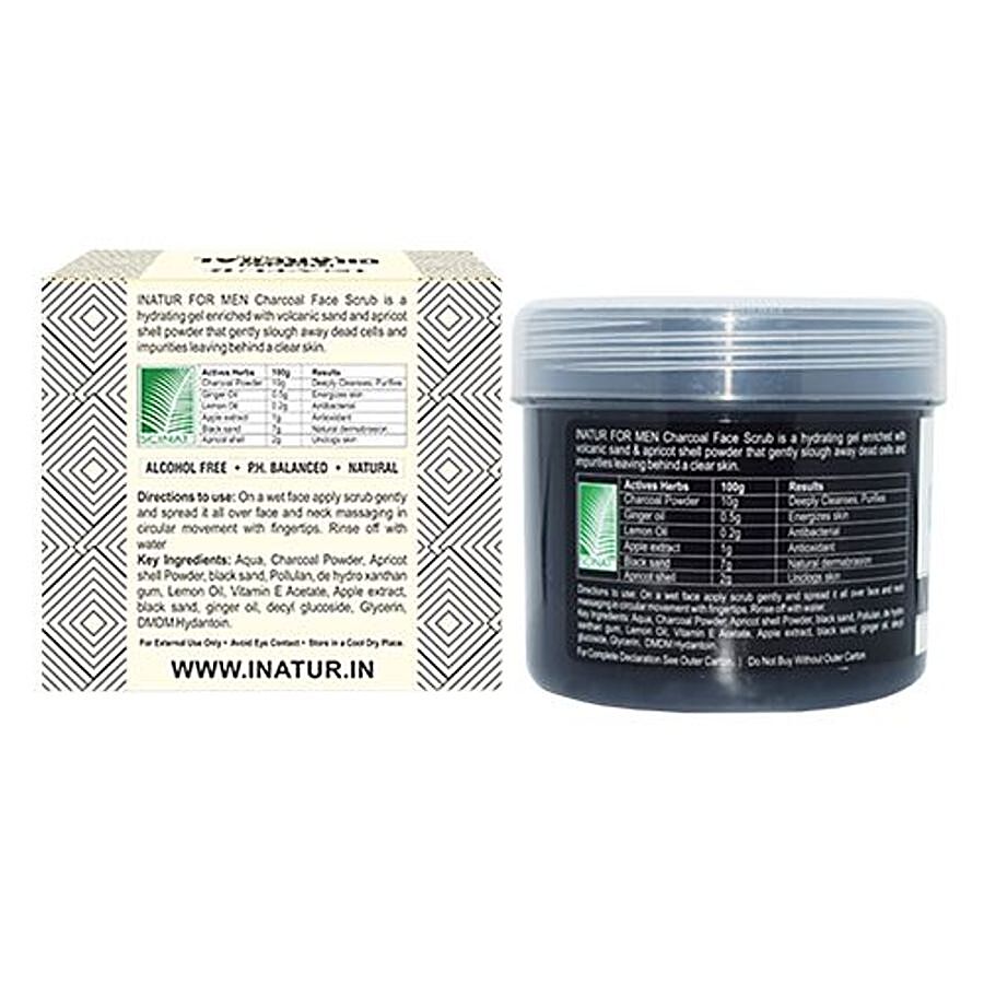 INATUR  Men Charcoal Face Scrub