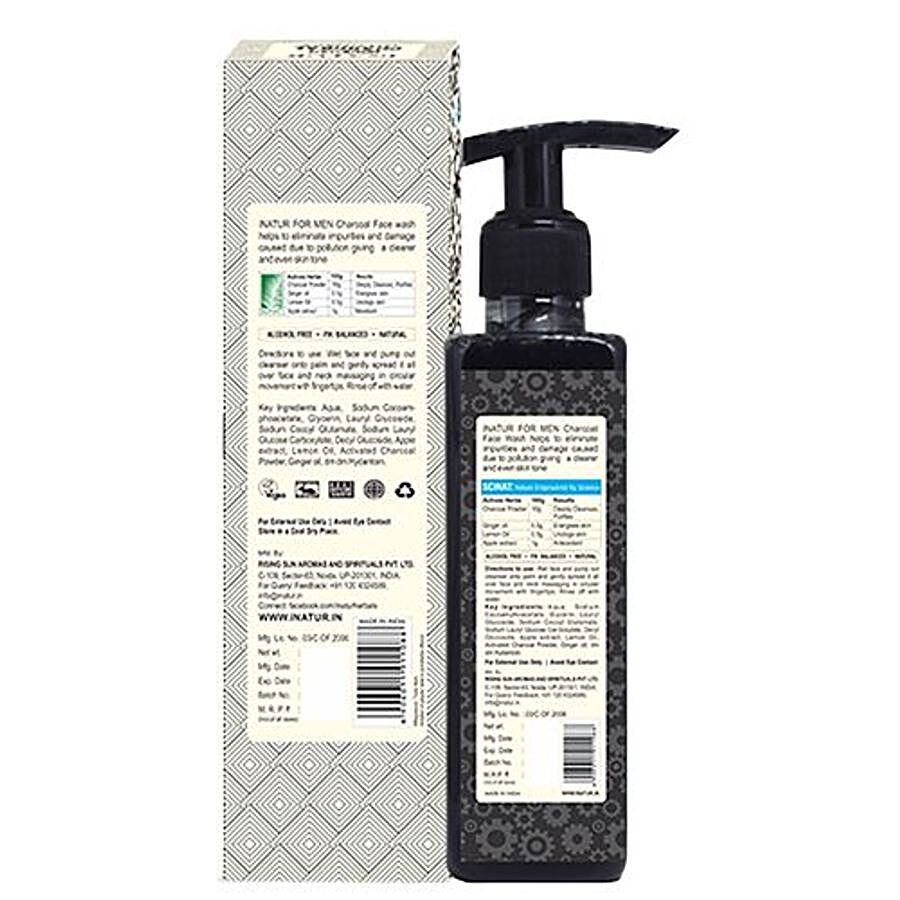 INATUR  Men Charcoal Face Wash