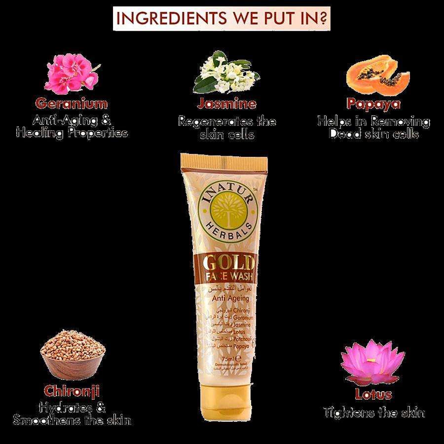 INATUR  Gold Face Wash - Reduces Signs Of Ageing