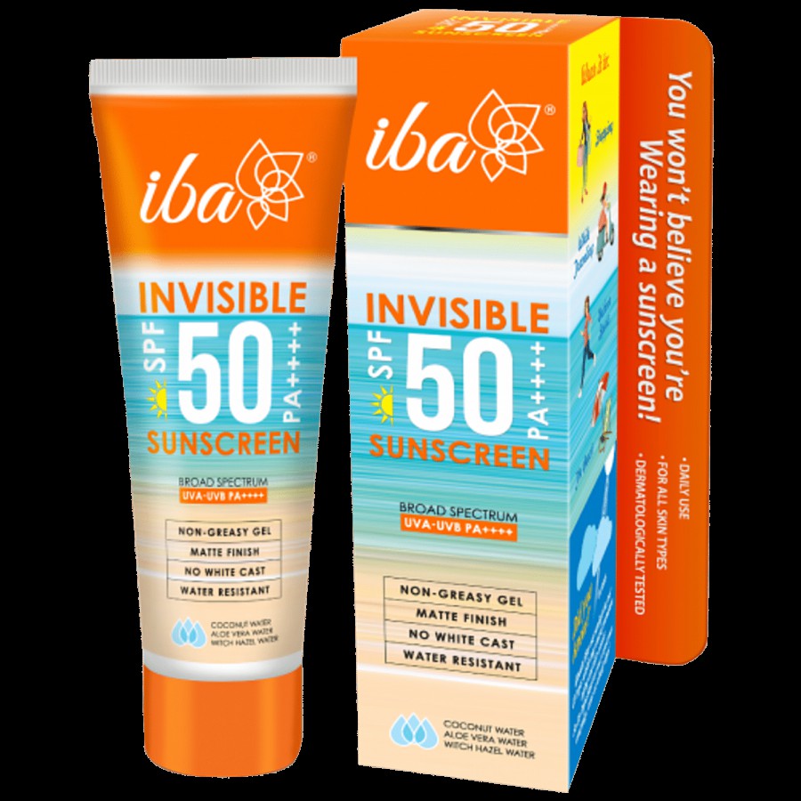 Iba Invisible Sunscreen Gel - SPF 50 Broad Spectrum UVA/UVB