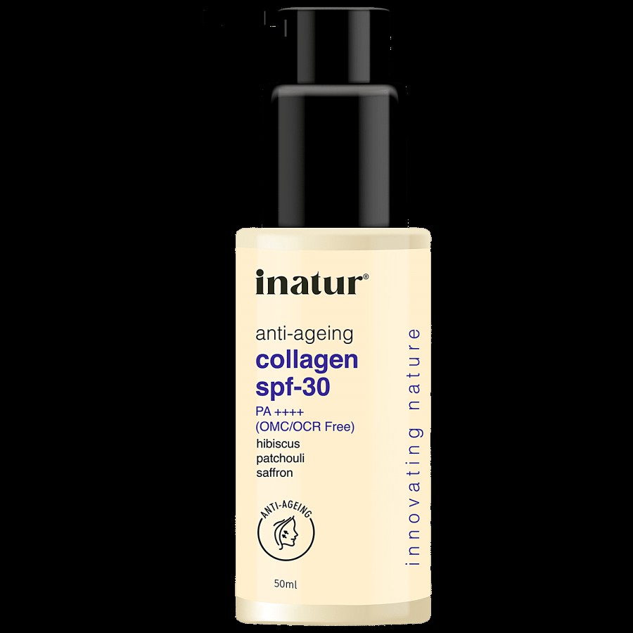 Inatur Anti-Ageing Collagen SPF-30 PA++++ Sunscreen Moisturizer - With Hibiscus