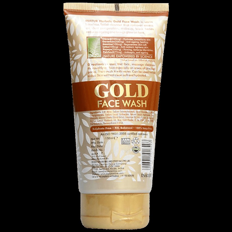 Inatur Anti Ageing Gold Face Wash - 6 Precious Herbs