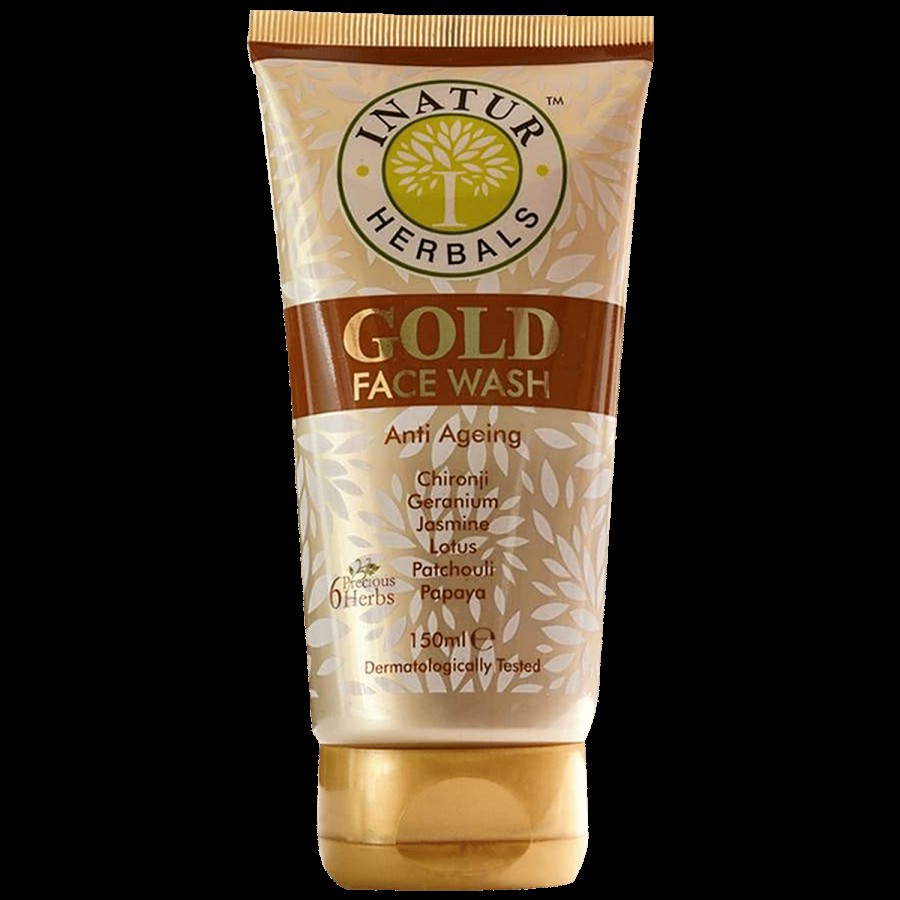 Inatur Anti Ageing Gold Face Wash - 6 Precious Herbs