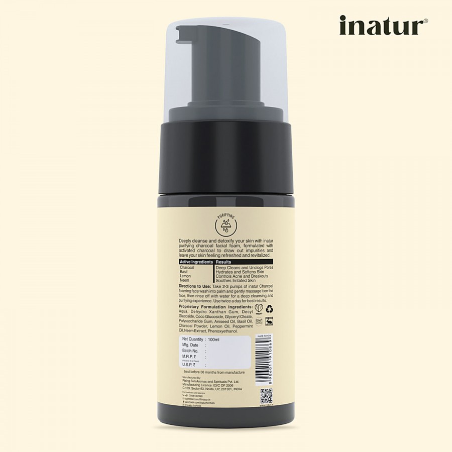 Inatur Purifying Charcoal Foam Facewash