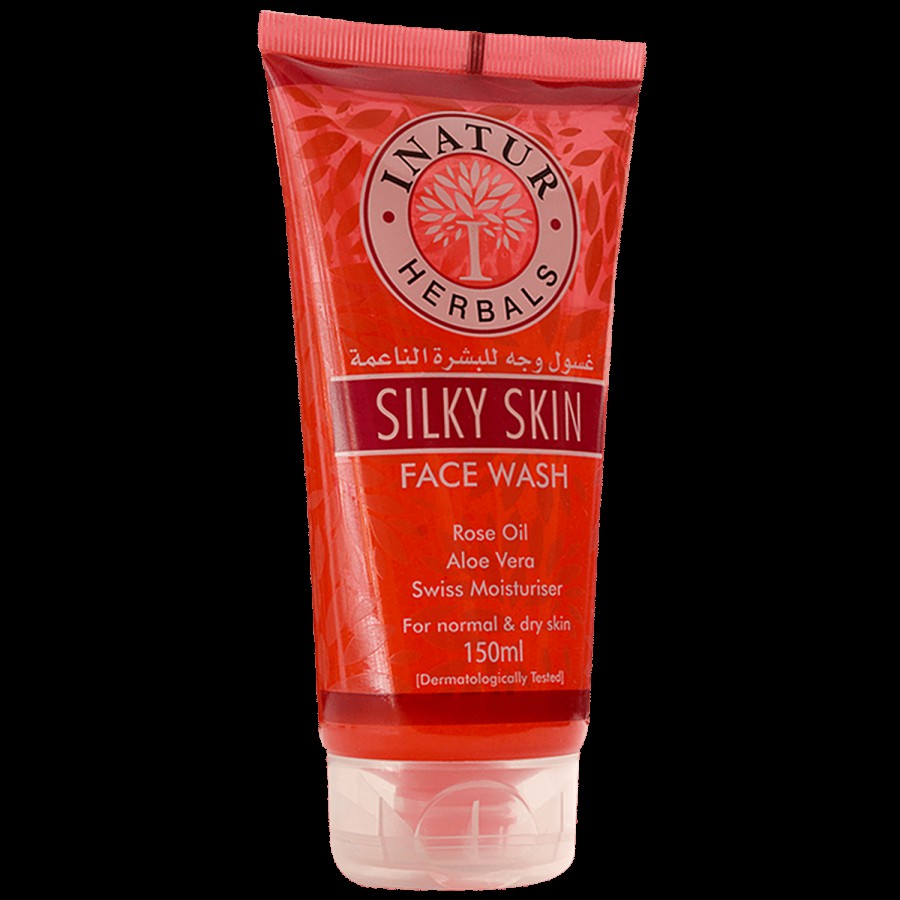 Inatur Silky Skin Face Wash - Rose Oil & Aloe Vera