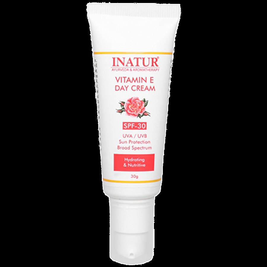 Inatur Vitamin E Day Cream With SPF-30 - Hydrates & Provides Sun Protection