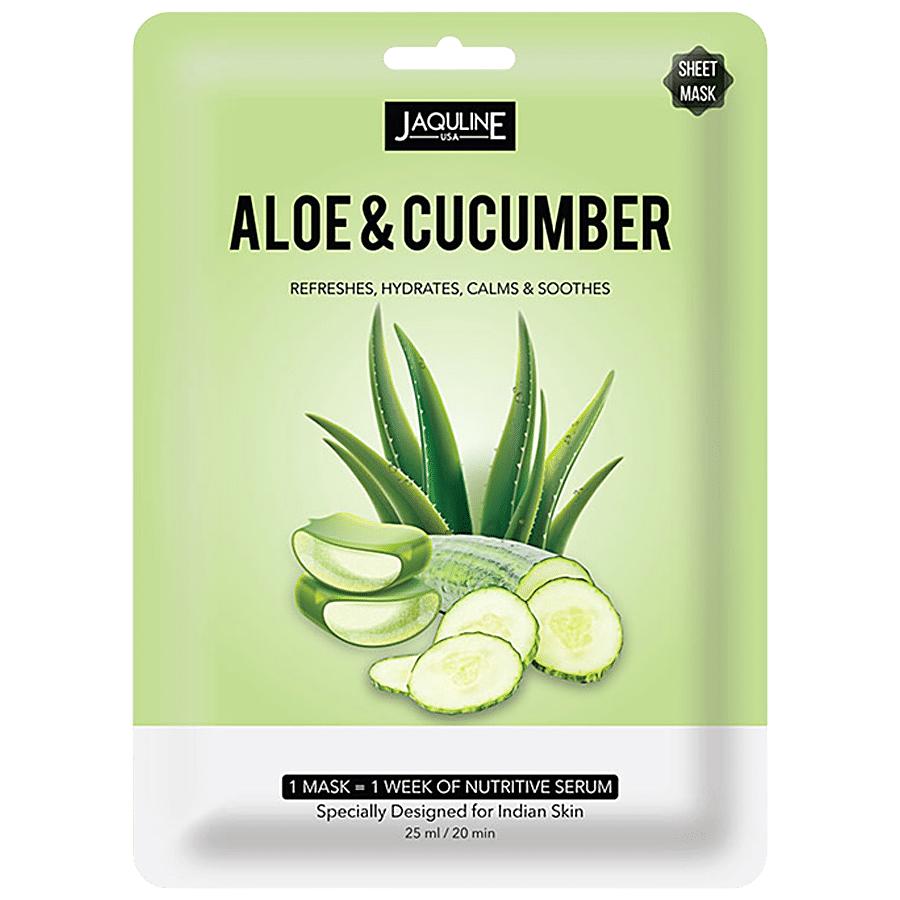 Jaquline USA Aloe & Cucumber Sheet Mask - Refreshing & Hydrating