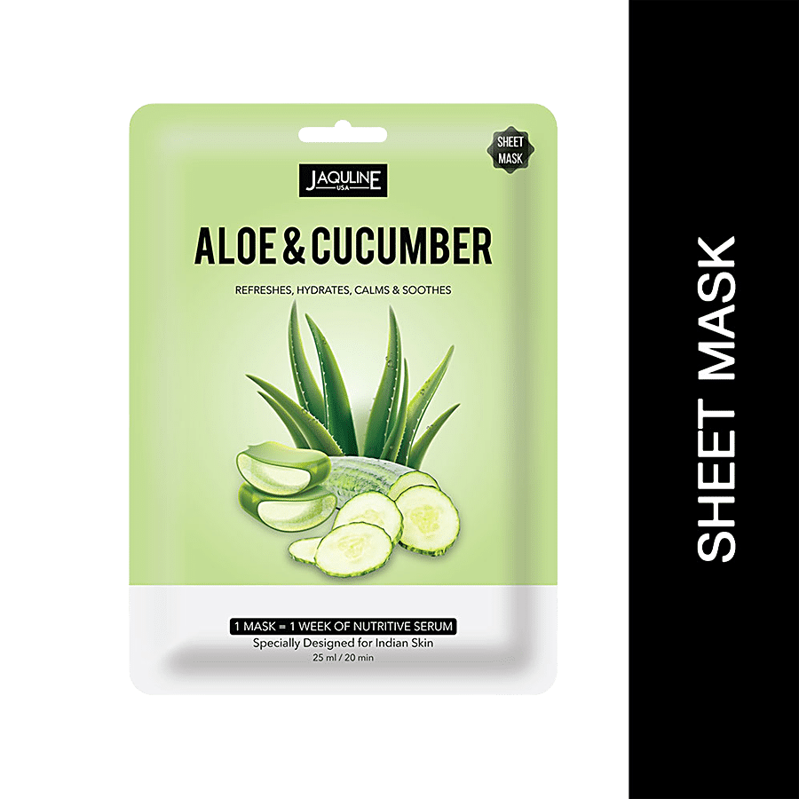 Jaquline USA Aloe & Cucumber Sheet Mask - Refreshing & Hydrating