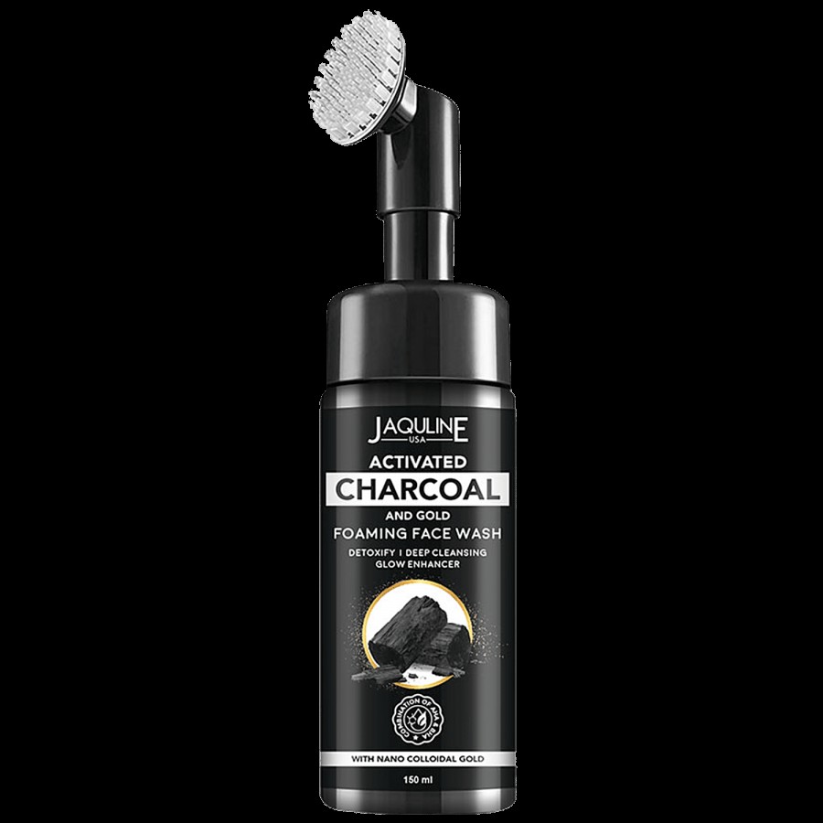 Jaquline USA Activated Charcoal & Gold Foaming Facewash - Detoxifying