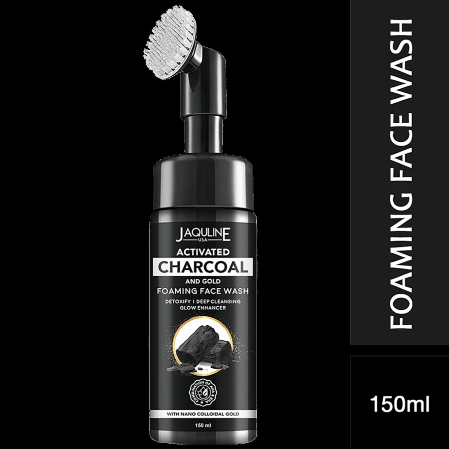 Jaquline USA Activated Charcoal & Gold Foaming Facewash - Detoxifying