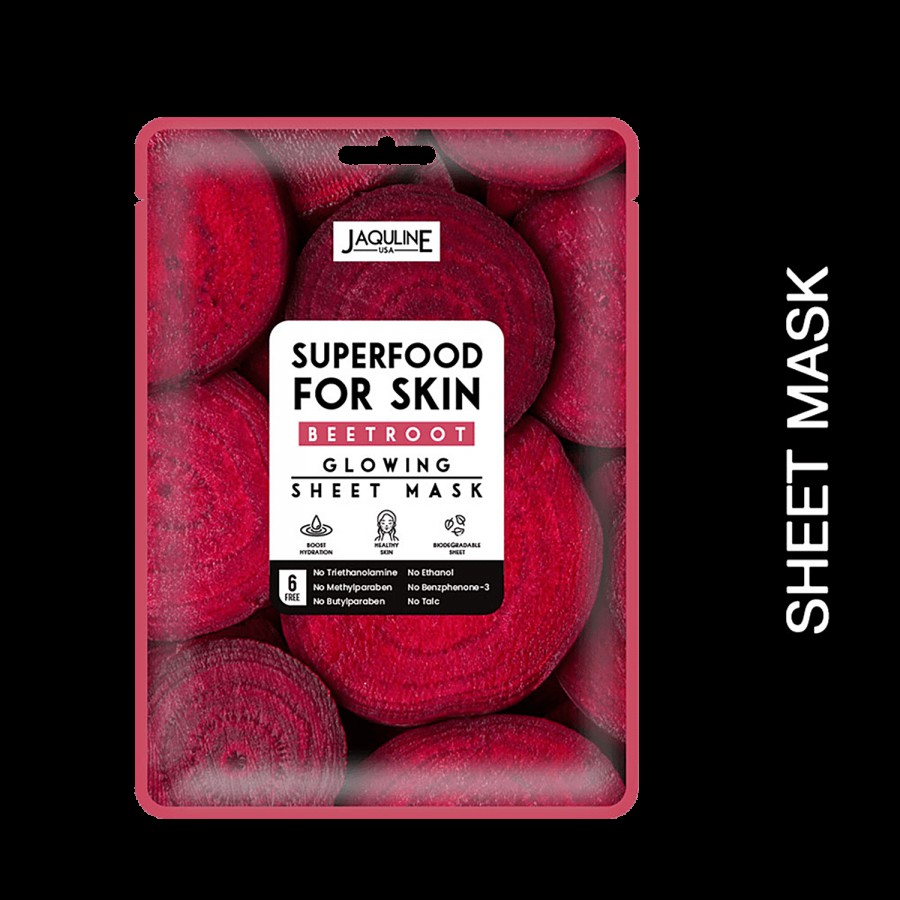 Jaquline USA Superfood Sheet Mask - Beetroot