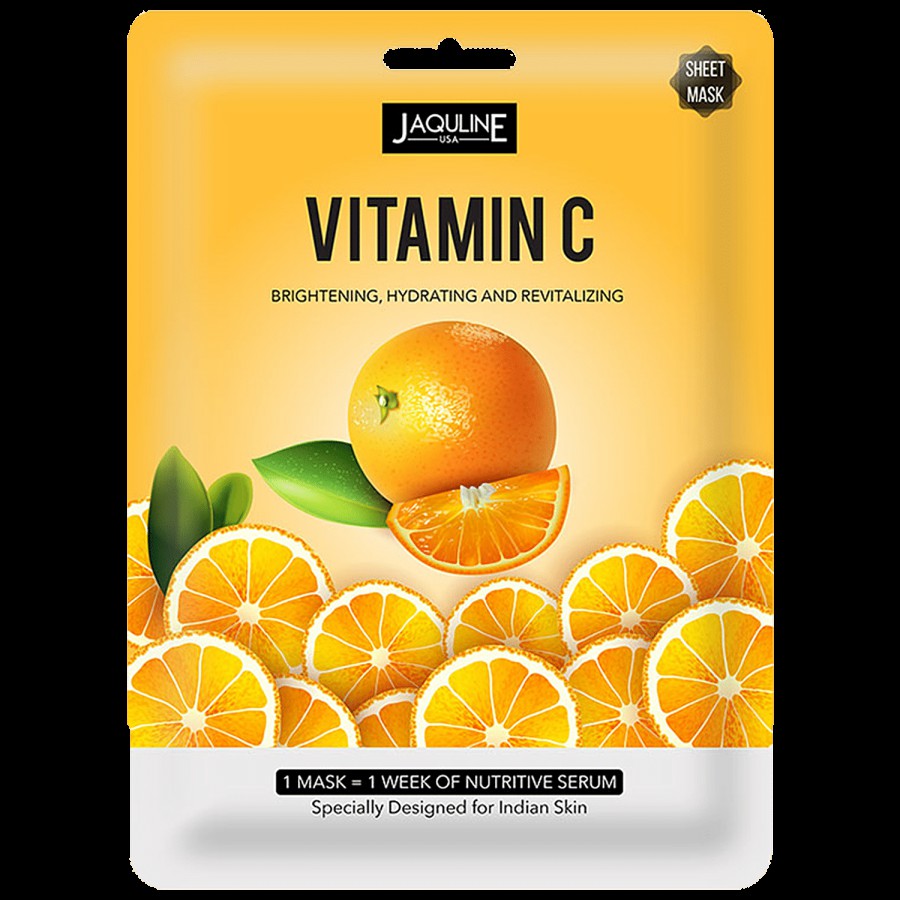 Jaquline USA Vitamin-C Sheet Mask - For Brightening