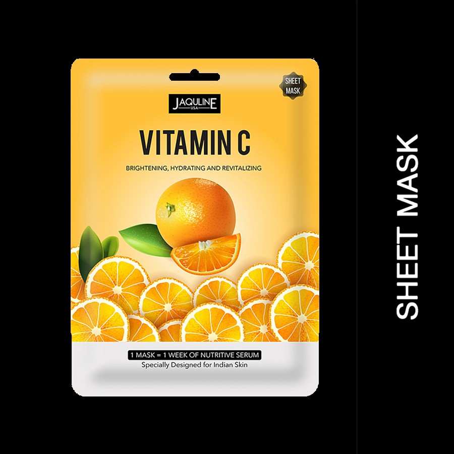 Jaquline USA Vitamin-C Sheet Mask - For Brightening