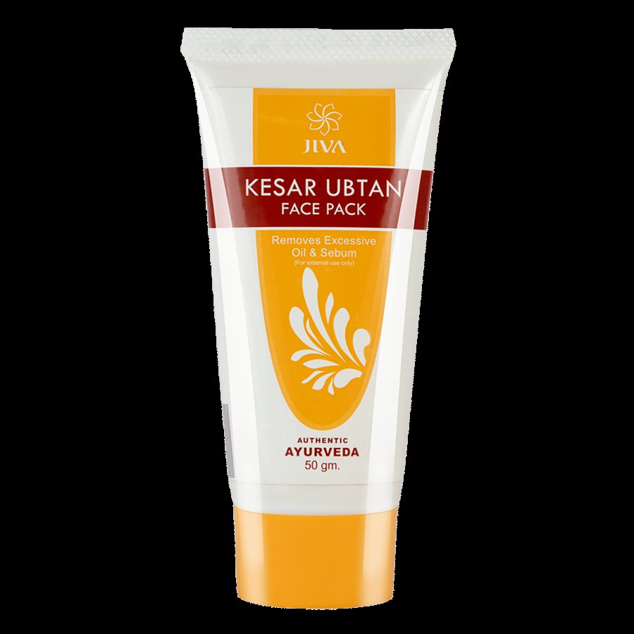 Jiva Ayurveda Kesar Ubtan Face Pack - Removes Excessive Oil & Sebum