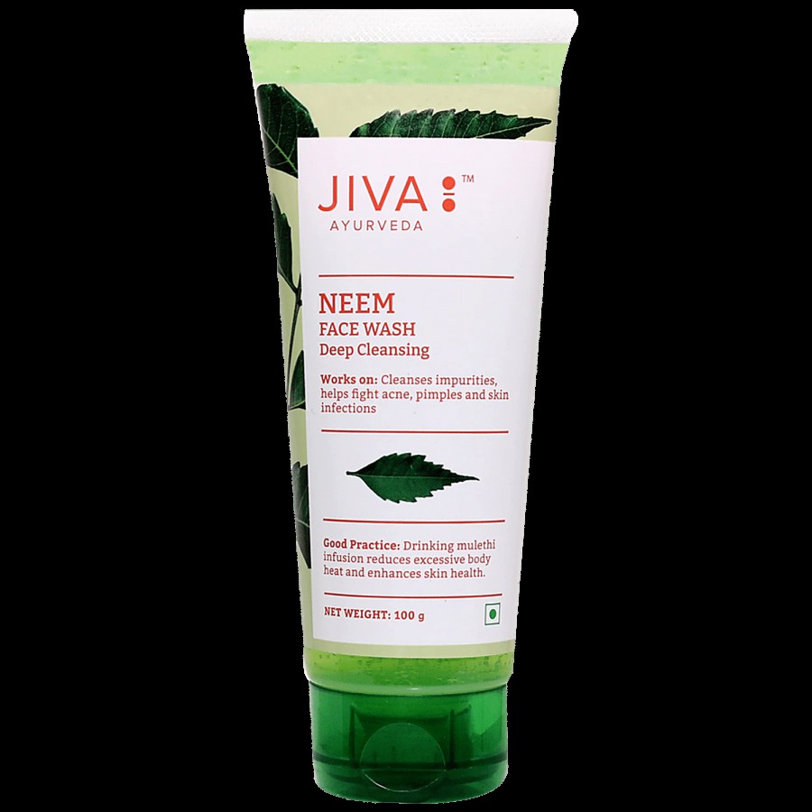 Jiva Ayurveda Neem Face Wash - With Deep Cleansing Formula