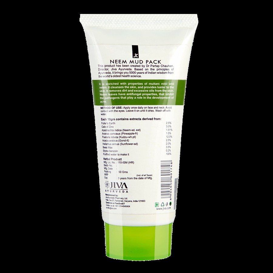 Jiva Ayurveda Neem Mud Pack - For Improving Skin Texture