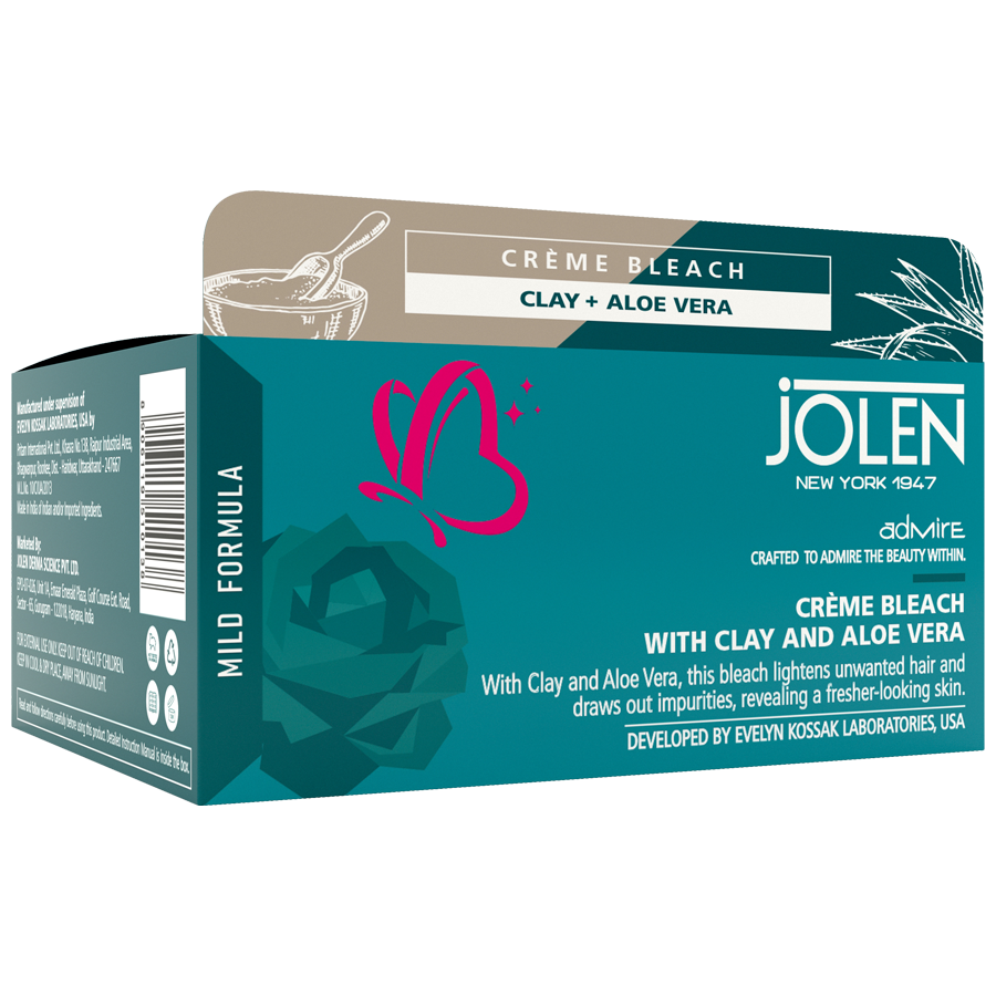 Jolen New York Crème Bleach With Clay & Aloe Vera - For Even Toned Skin