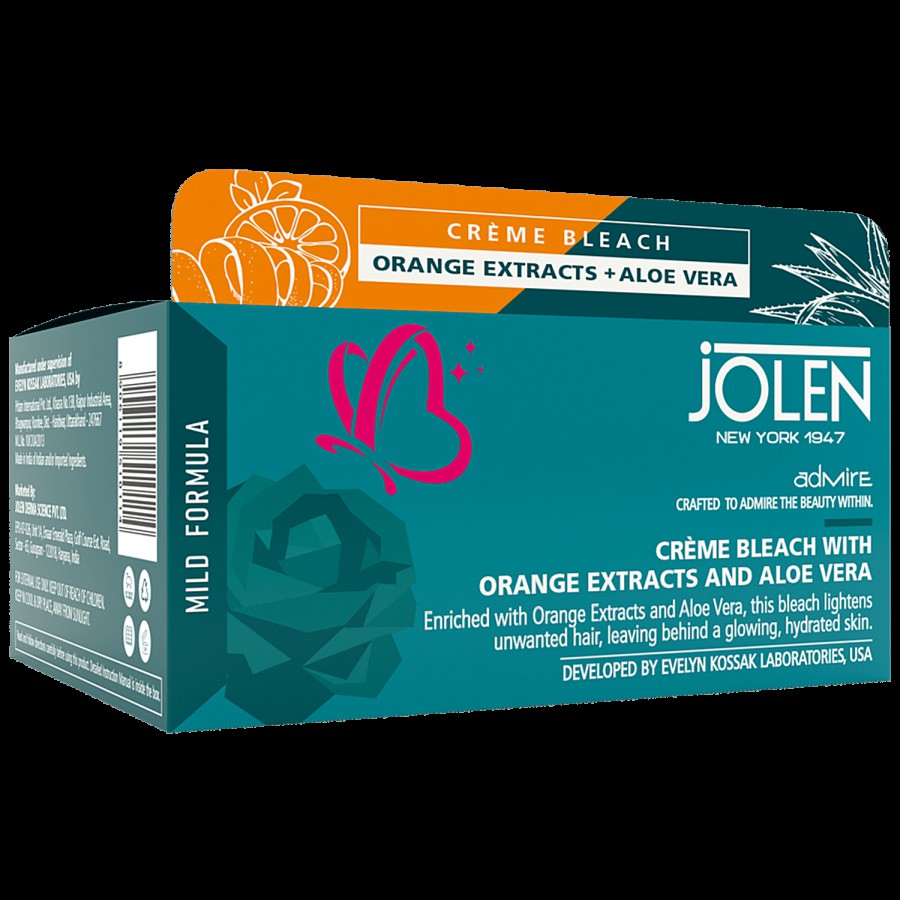 Jolen New York Crème Bleach With Orange Extracts & Aloe Vera - For Even Toned Skin