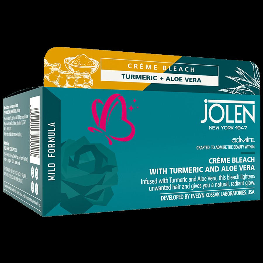 Jolen New York Crème Bleach With Turmeric & Aloe Vera - For Even Toned Skin