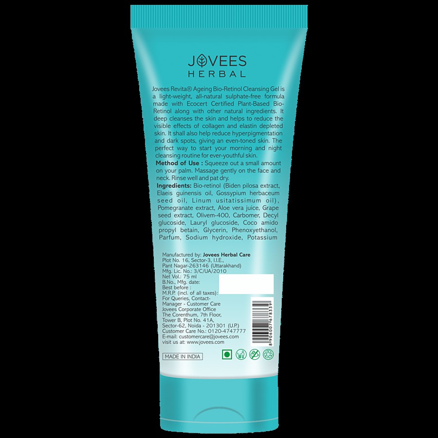 Jovees Herbal Revita Ageing Skin Recovery Cleansing Gel - Bio-Retinol