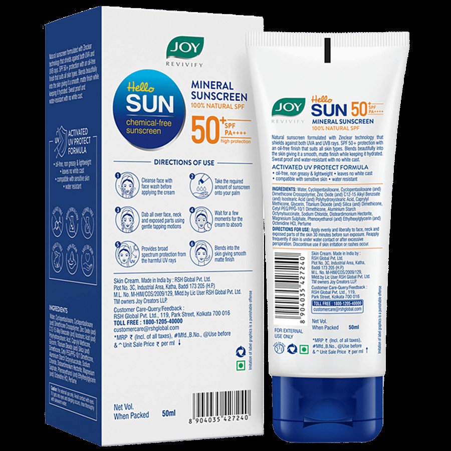 Joy Revivify Hello Sun Mineral Sunscreen - SPF 50