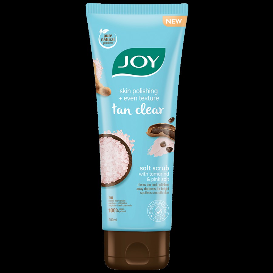 Joy Skin Polishing + Even Texture Tan Clear Salt Scrub - with Tamarind & Pink Salt