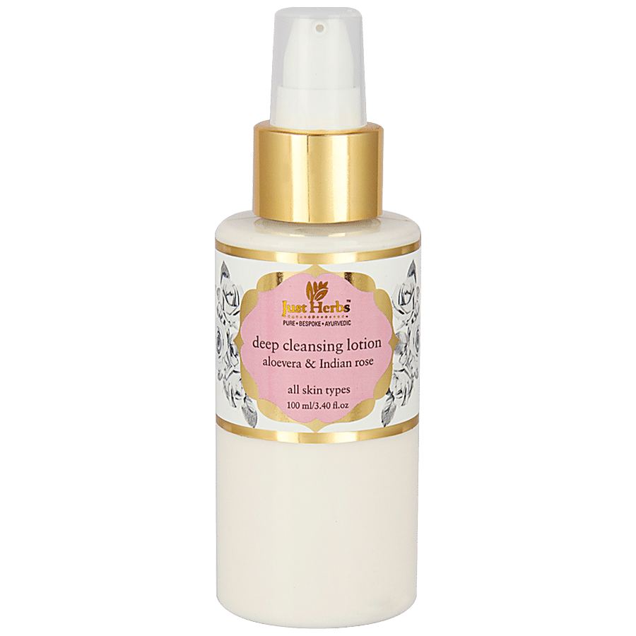 Just Herbs Deep Cleansing Lotion - With Aloevera & Indian Rose