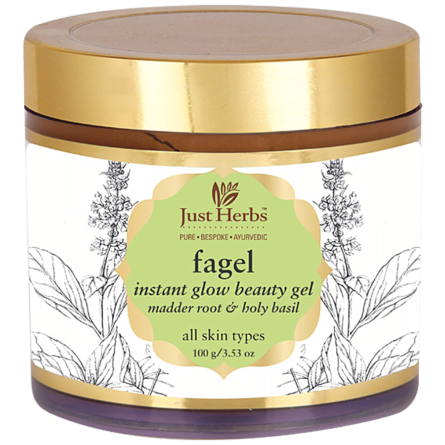 Just Herbs Fagel Instant Glow Beauty Gel - Madder Root & Boly Basil