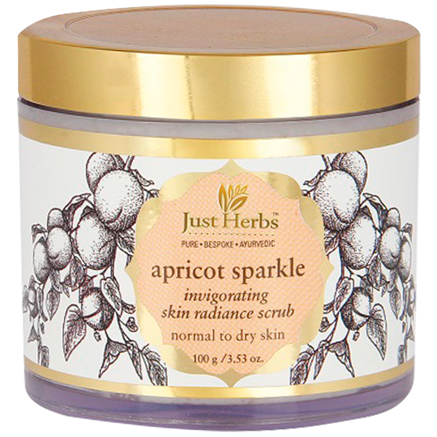 Just Herbs Apricot Sparkle Invigorating Skin Radiance Scrub - For Normal To Dry Skin