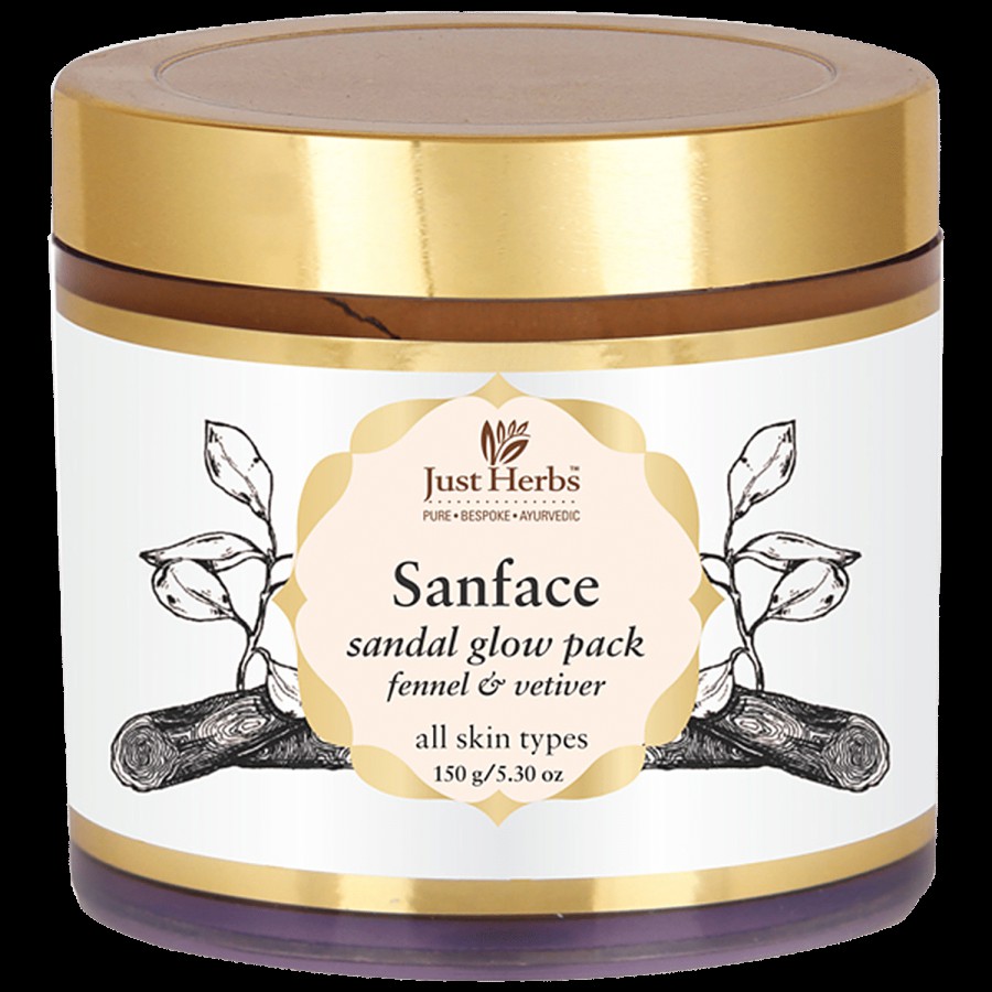 Just Herbs Sanface Sandal Glow Pack - Fennel & Vetiver