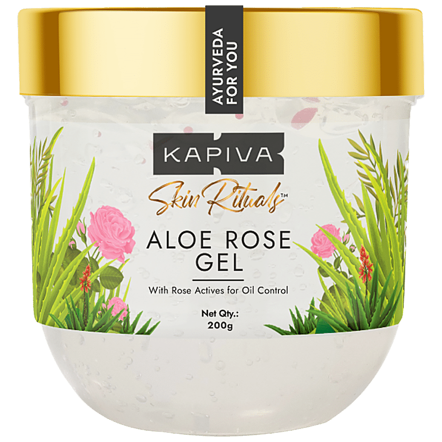 Kapiva Aloe Rose Gel - With Rose Actives For Oil Control & Hydration