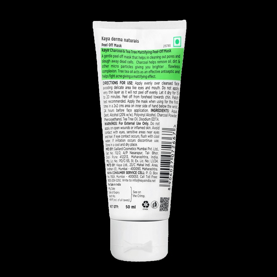 Kaya Clinic Charcoal & Tea Tree Mattifying Peel-Off Mask