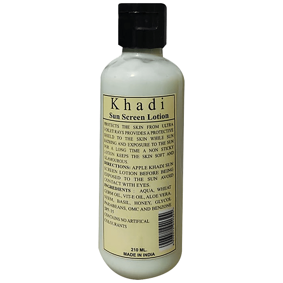 Khadi Herbal Sun Screen Lotion - Provides Broad-Spectrum Protection Against UVA & UVB Rays