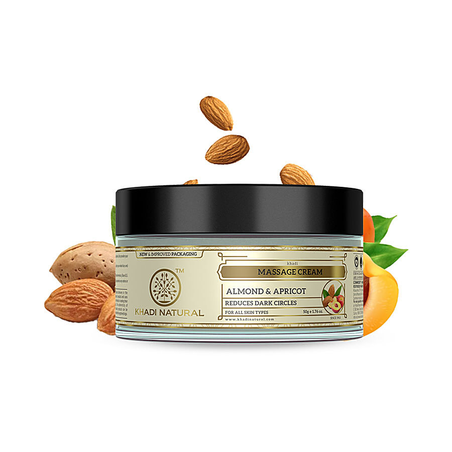 Khadi Natural Almond & Apricot Massage Cream - Reduces Dark Circles