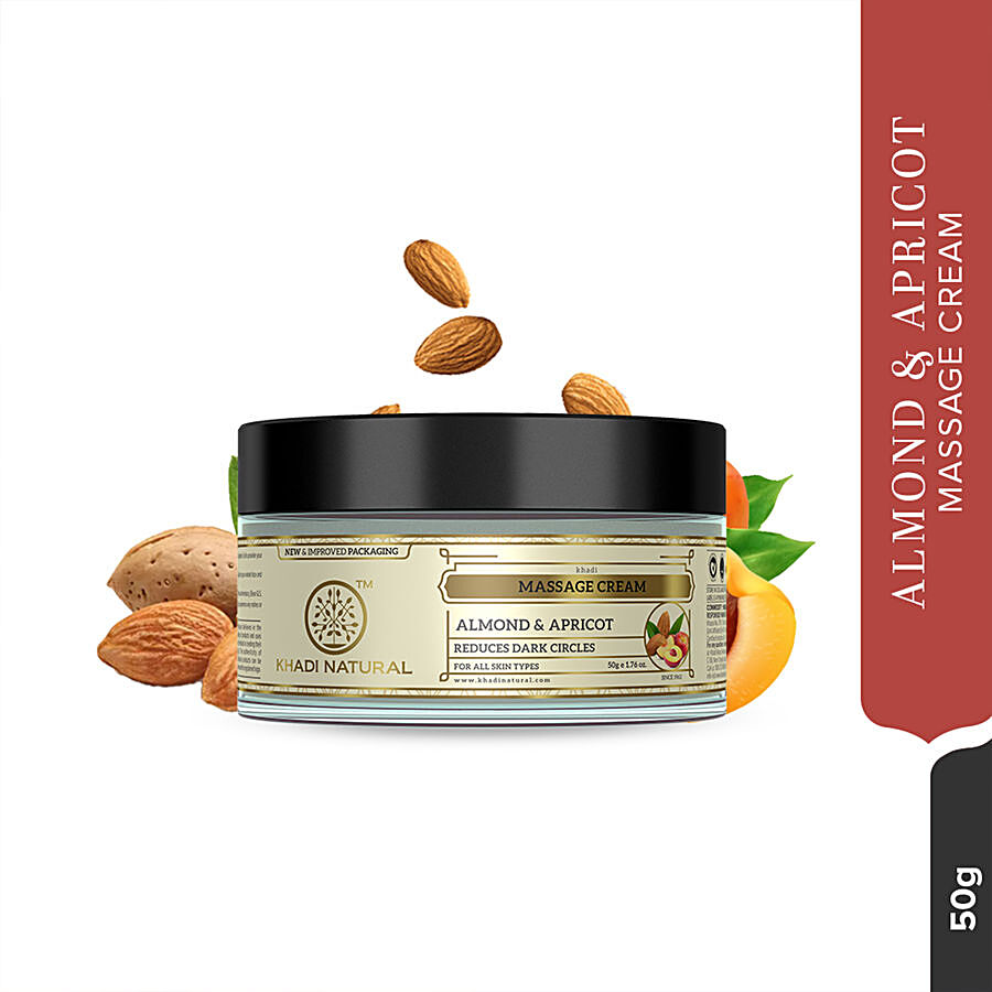 Khadi Natural Almond & Apricot Massage Cream - Reduces Dark Circles