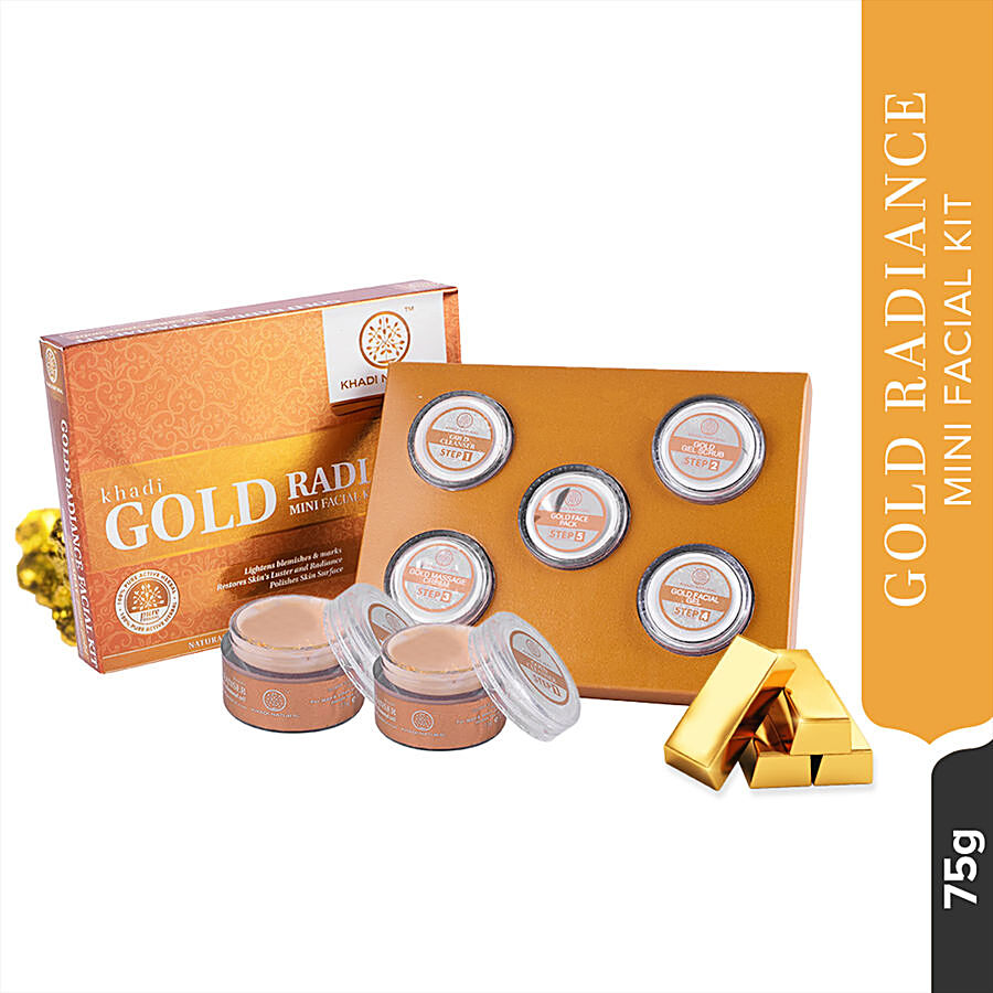 Khadi Natural Gold Radiance Mini Facial Kit - Restores Skin Luster