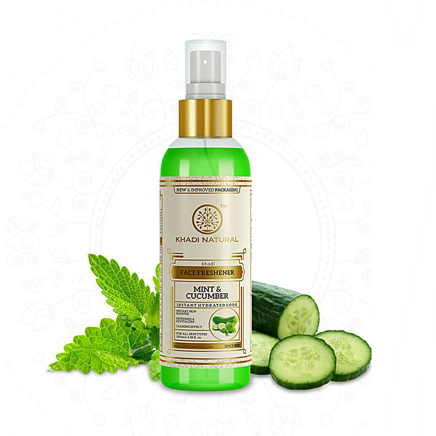 Khadi Natural Mint & Cucumber Face Freshener Spray - Instant Skin Booster