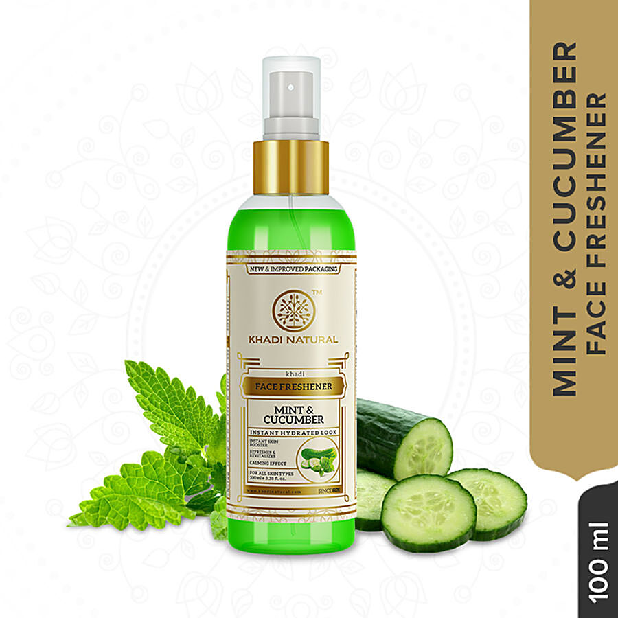 Khadi Natural Mint & Cucumber Face Freshener Spray - Instant Skin Booster