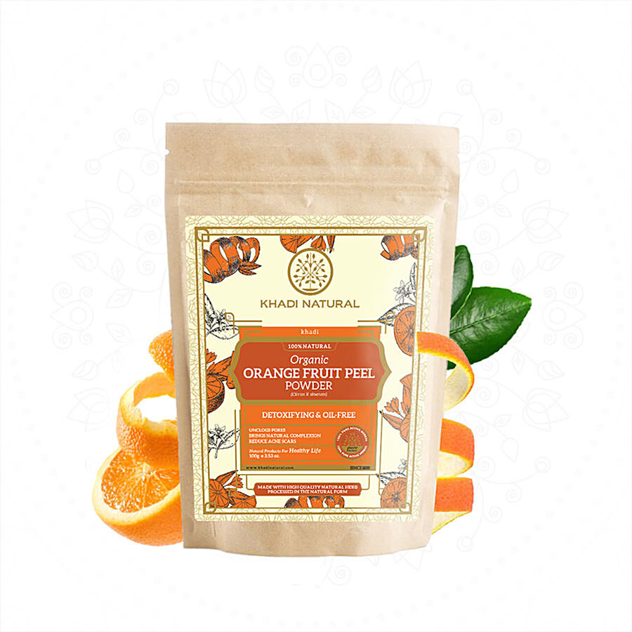 Khadi Natural Orange Fruit Peel Organic Powder - Reduces Acne Scars