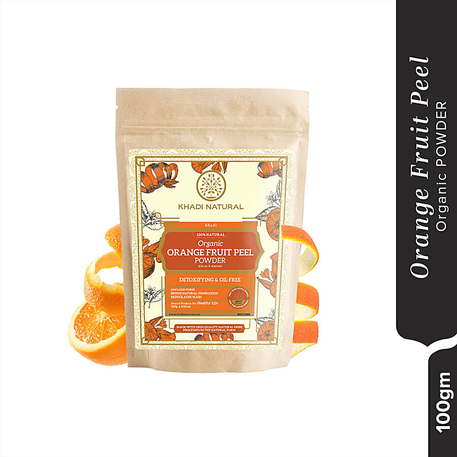 Khadi Natural Orange Fruit Peel Organic Powder - Reduces Acne Scars