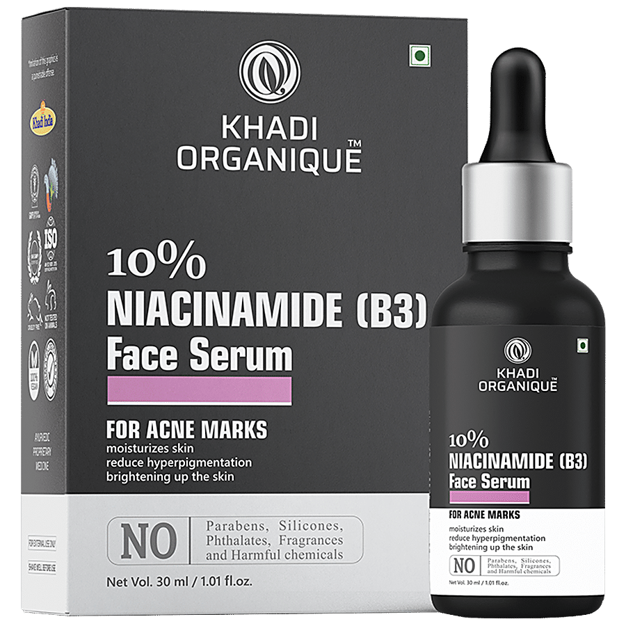 Khadi Organique 10% Niacinamide (B3) Face Serum - Moisturizes & Brightens Skin