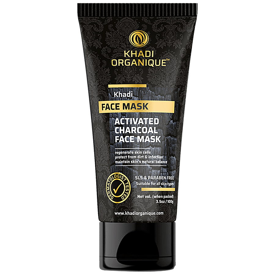 Khadi Organique Activated Charcoal Face Mask - Removes Dead Skin