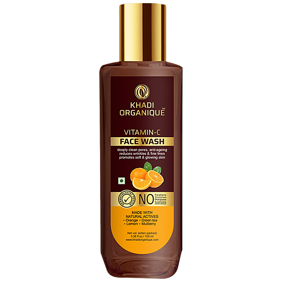 Khadi Organique Vitamin C Face Wash - Deeply Cleans Pores