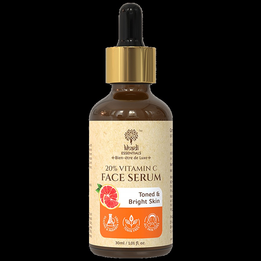 Khadi Essentials 20% Vitamin C Face Serum - For Toned & Bright Skin