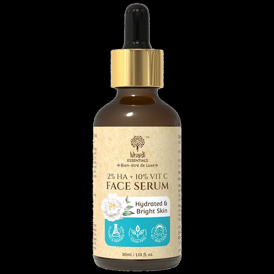 Khadi Essentials 2% HA + 10% Vitamin C Face Serum - For Hydrated & Bright Skin