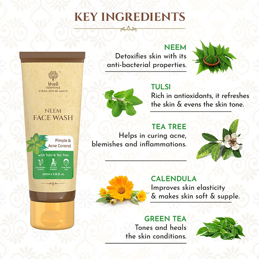 Khadi Essentials Neem Face Wash - With Tulsi & Tea Tree