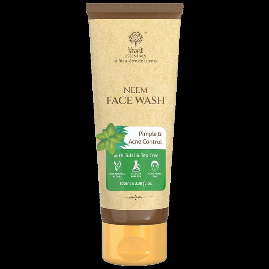 Khadi Essentials Neem Face Wash - With Tulsi & Tea Tree