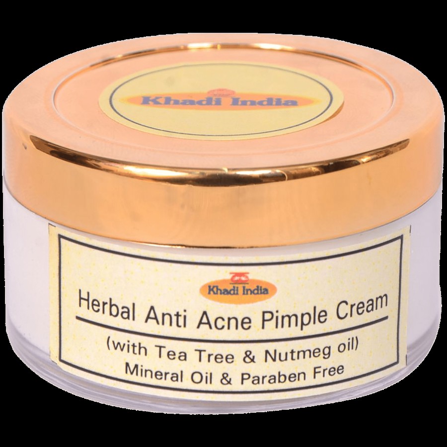 Khadi India Herbal Anti Acne Pimple Cream - Paraben Free