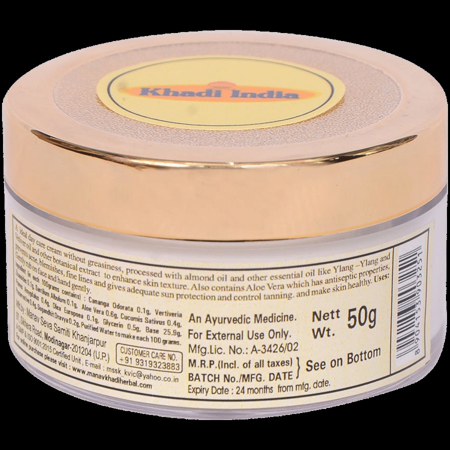 Khadi India Herbal Day Cream - Paraben Free