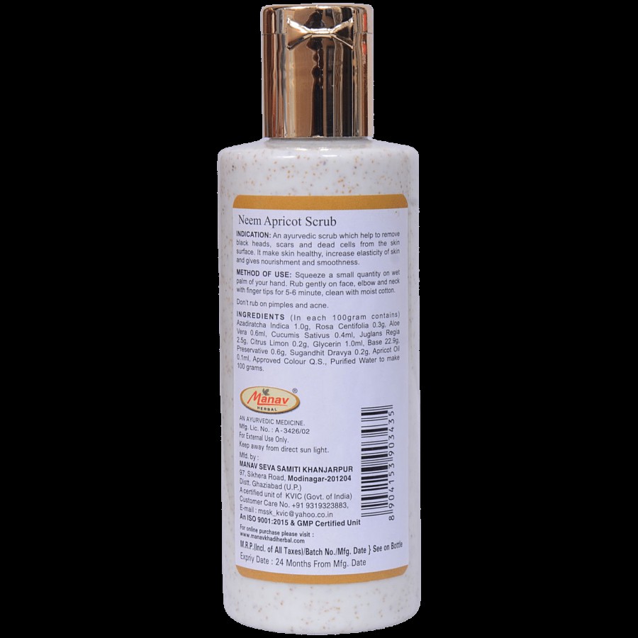 Khadi India Neem Apricot Scrub - Paraben Free